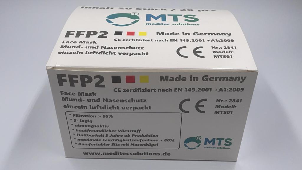 FFP2 Schutzmaske CE zertifiziert, MADE IN GERMANY